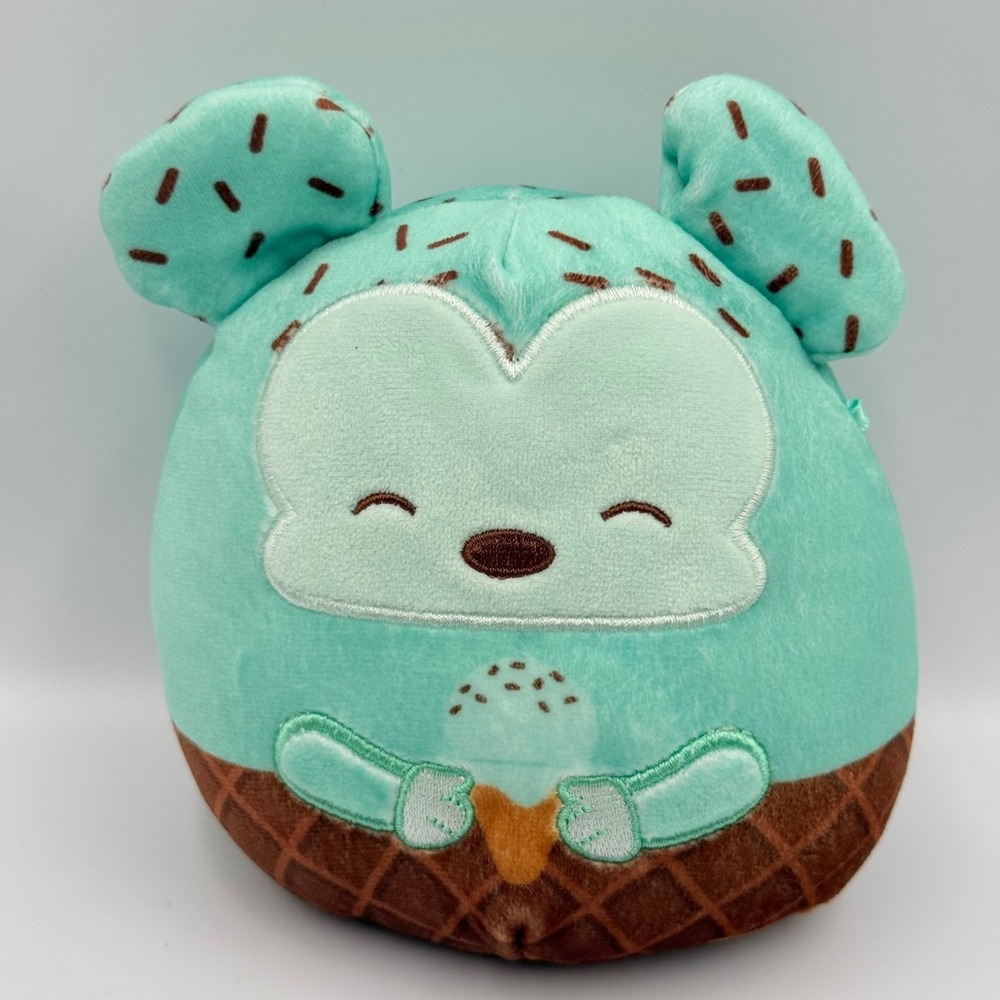 Squishmallows Disney Mickey Mouse Mint Ice Cream Waffle Cone Plush‎ 6"